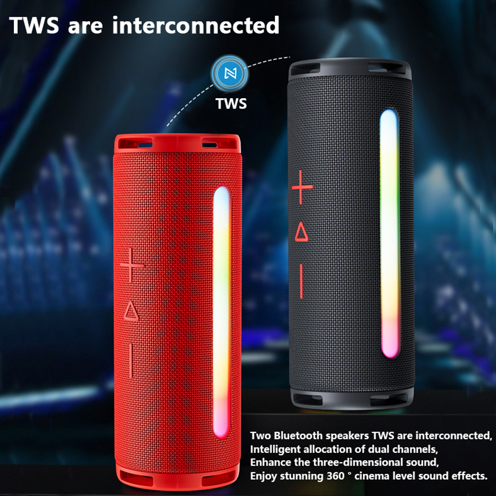 Беспроводная колонка TG-374 (10W/TF/USB/FM) LED