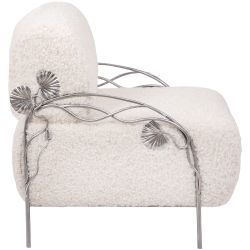 Кресло Нимфея Молоко Античное серебро