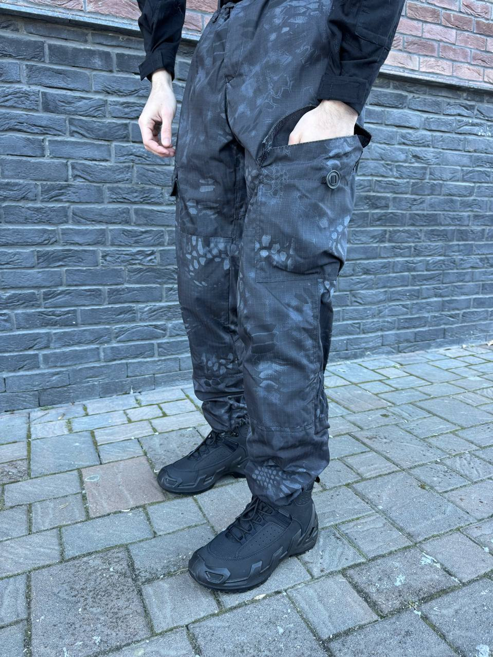 Костюм горка 6 флис / осень-зима / чёрный питон