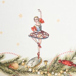 СКАТЕРТЬ КРУГЛАЯ "ЩЕЛКУНЧИК" ,220СМ БЕЖЕВЫЙ 100% ХЛОПОК , ТВИЛ