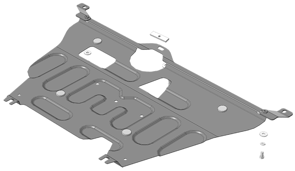 Защита картера двигателя, КПП. 2 мм, Сталь. для Toyota Avensis 2009-2011, Motodor.72509