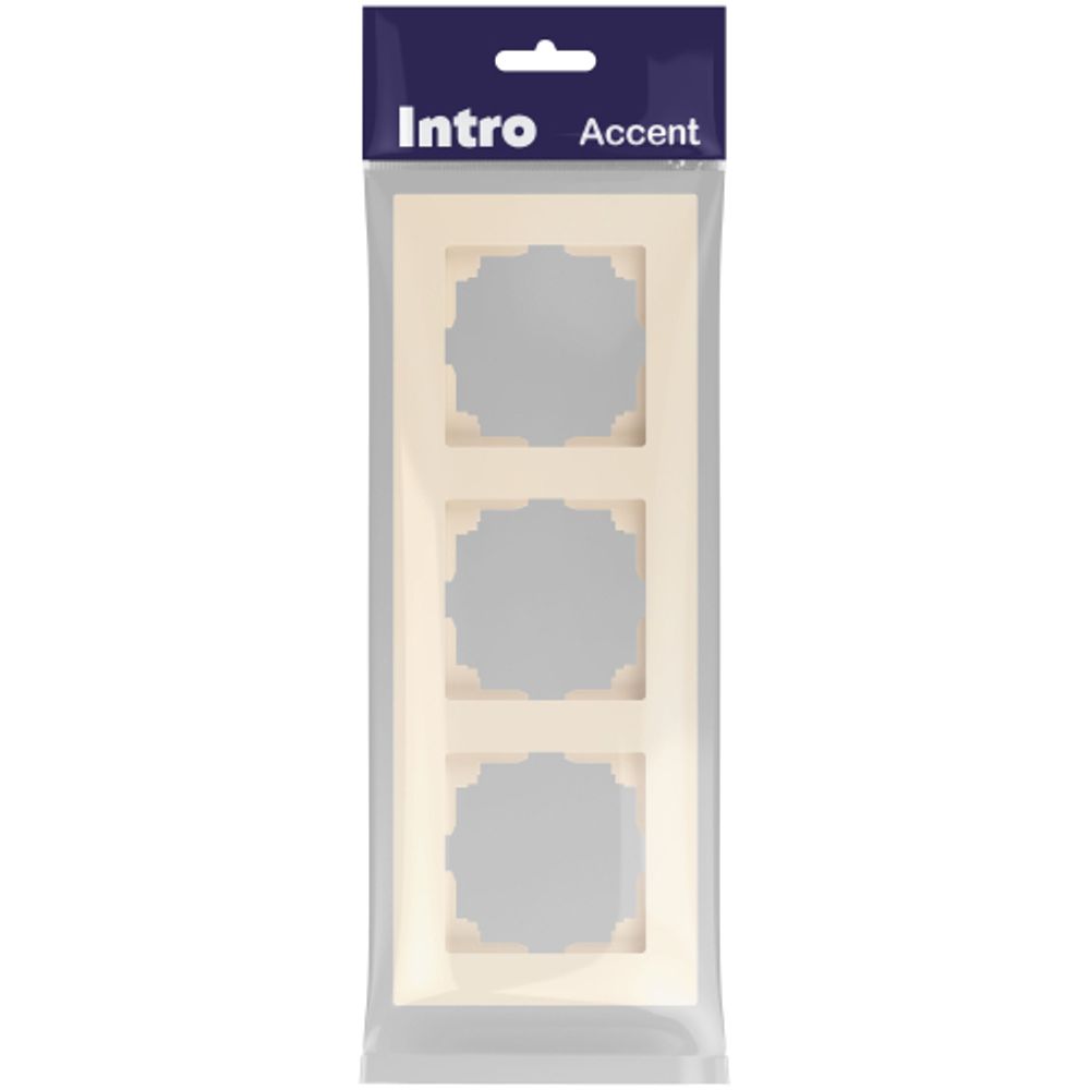 Рамка для розеток и выключателей Intro Accent 6-503-02 на 3 поста, СУ, слоновая кость