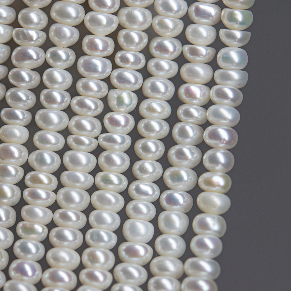 Жемчуг культивированный барочный речной "Кукуруза" A++ Grade, 2,5*5мм, белый