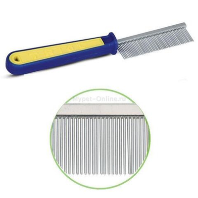 Triol Расческа для животных с частыми зубьями "Спорт", 35*200мм (пакет 1шт.), Triol