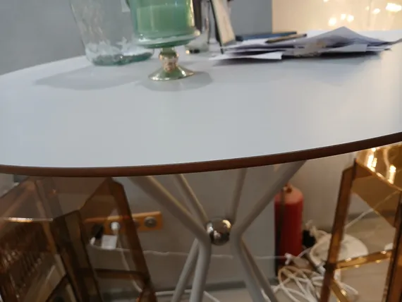 Барный стол Kilig Ø60х110 см, белый, серый