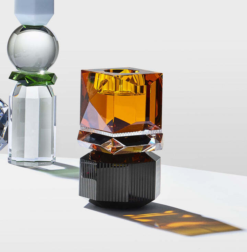 Подсвечник Dakota REFLECTIONS amber/clear/black 90х90х165h