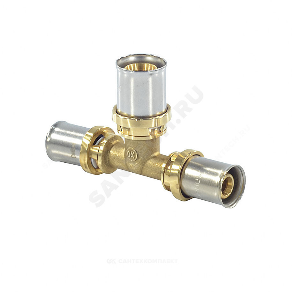 Тройник переходной для МП/PE-X труб латунь пресс Дн 32х16х32 RM151 Giacomini RM151Y090