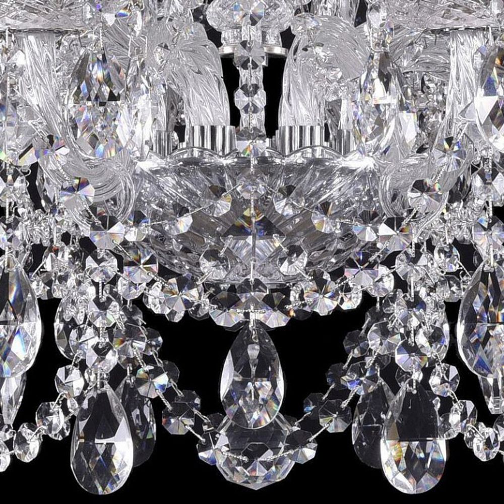 Подвесная люстра Bohemia Ivele Crystal 1411 1411/8+4/195/Ni