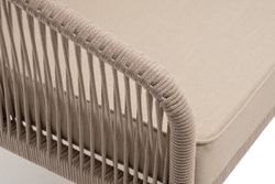 "Канны" правый модуль плетеный из роупа, каркас алюминий белый муар, роуп бежевый круглый, ткань бежевая 15052