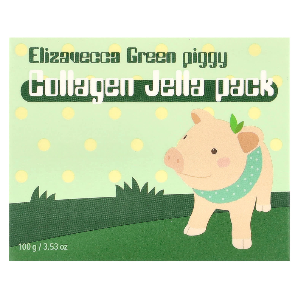 Elizavecca, Green Piggy, коллагеновая желеобразная маска для лица, 3,53 унции (100 г)
