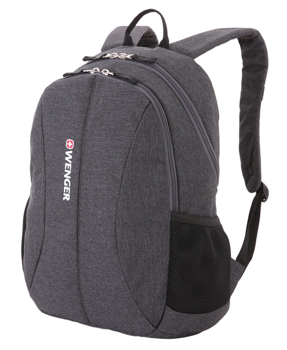 Качественный с гарантией прочный рюкзак серый объёмом 23 л из полиэстера 600D с отделением для ноутбука WENGER 5639424408