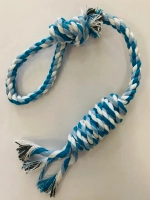 Игрушка - канат для собак мелких и средних пород «НЕСКУЧАЙКА», цвет синий/голубой, 47см