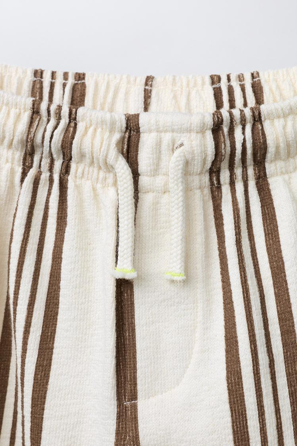 ZARA БРЮКИ В ПОЛОСКУ, ЭКРЮ/КОРИЧНЕВЫЙ