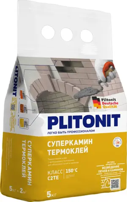 Клей для плитки Плитонит ТермоКлей для печей класс С2 ТЕ 5кг