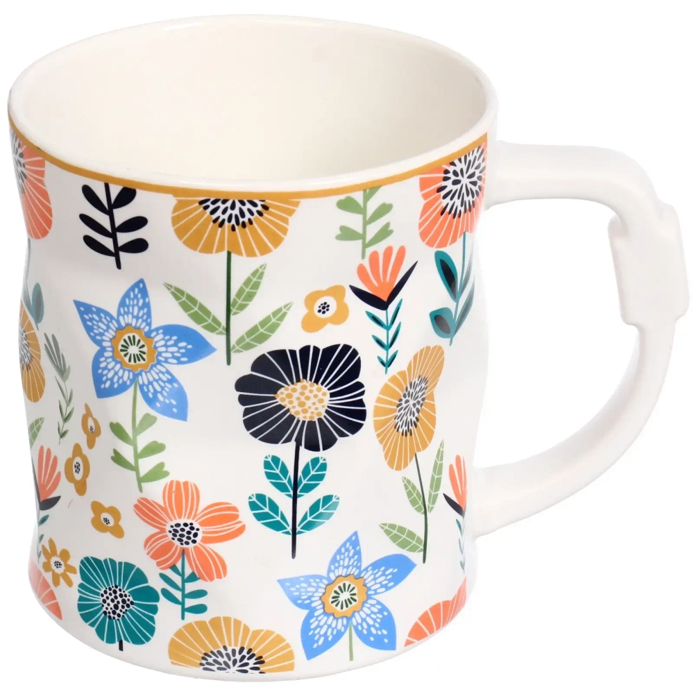 Кружка керамическая 400мл «Цветы» фигурная