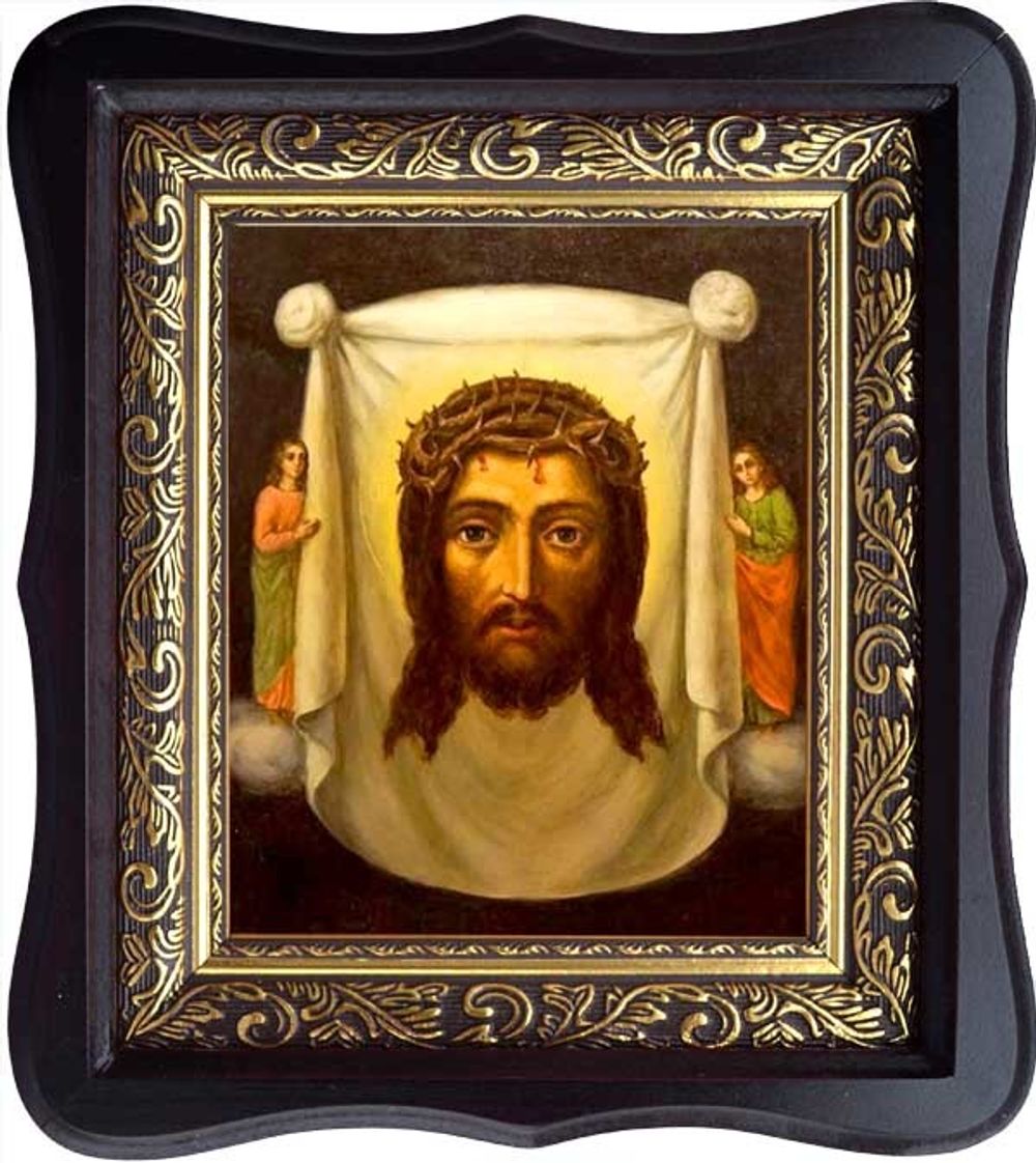 Спас Нерукотворный в терновом венце. Икона на холсте.