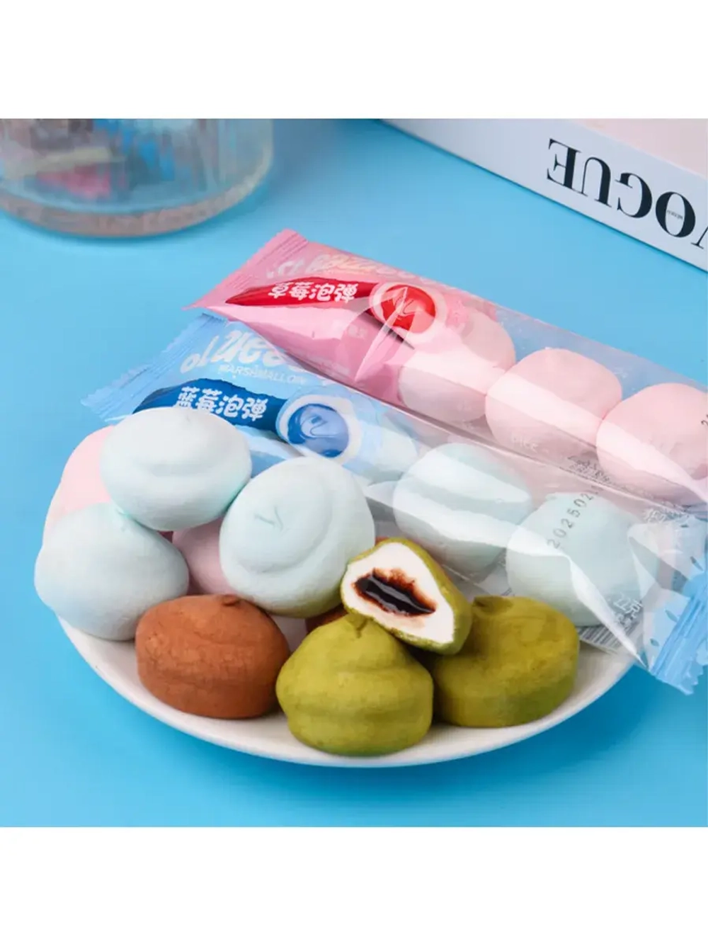 Воздушный зефир маршмеллоу с начинкой Клубника 22 г * 20 шт