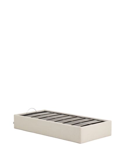 Основание кровати Nelzi из шенилла цвета экрю для матраса 90 x 200 см