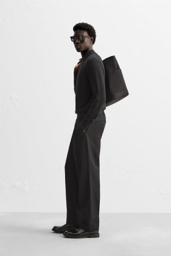 ZARA ПОЛО ИЗ МЕРИНОСОВОЙ ШЕРСТИ, ЧЕРНЫЙ