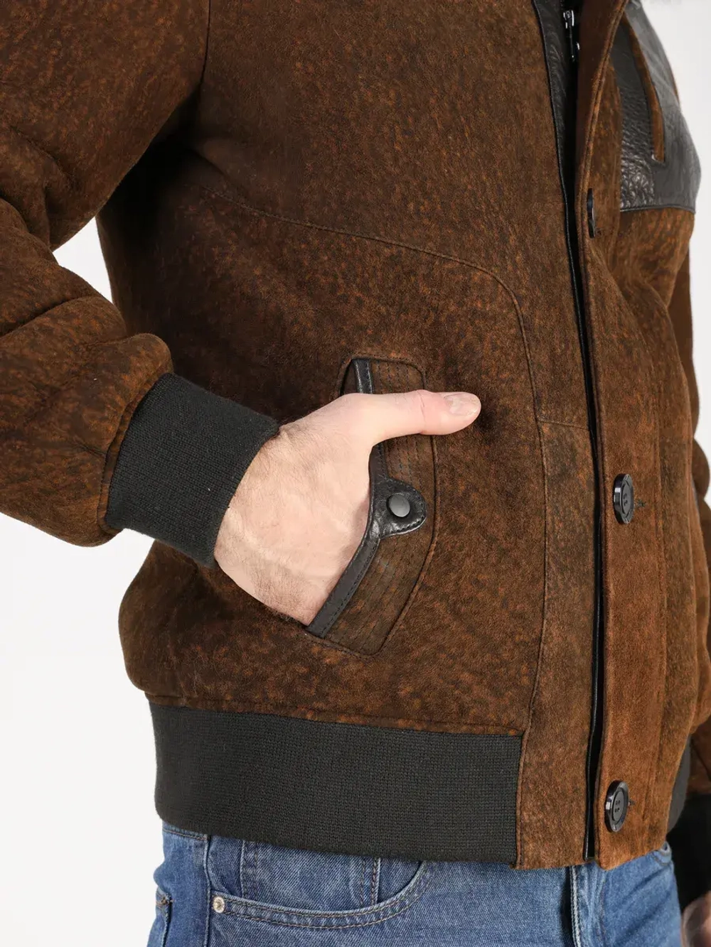 Дубленка натуральная куртка зимняя с капюшоном