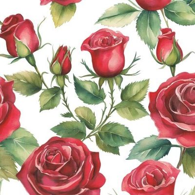 красные цветы розы красный цветочный акварельный узор