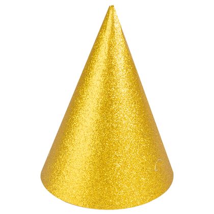 Колпаки, Золото, с блестками, 16 см, 1 шт.