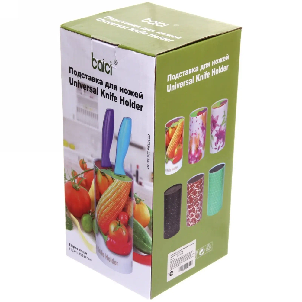 Подставка для ножей «Эко Лайф»" с черным наполнителем 22*10см треугольник розовая