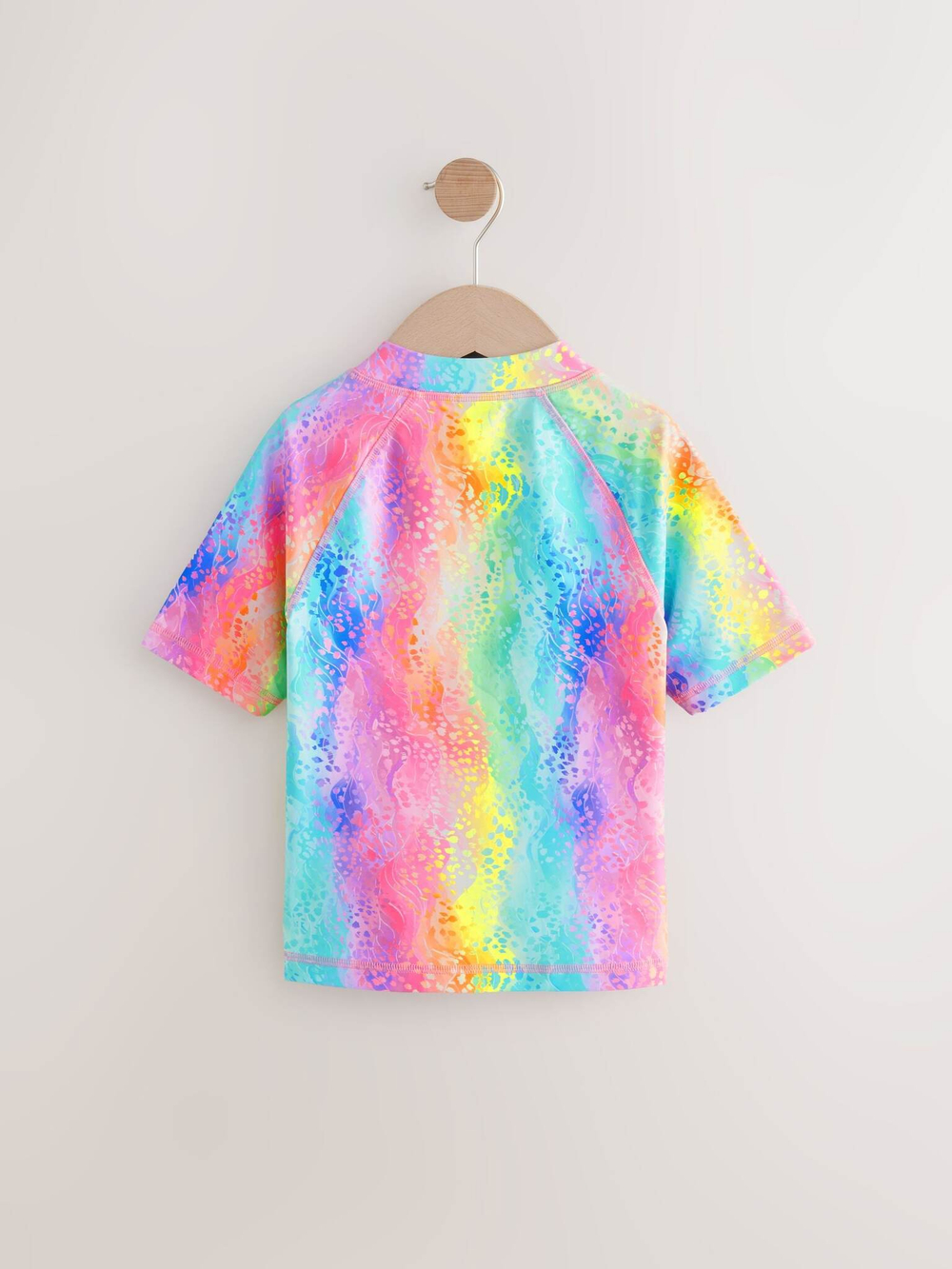 Рашгард с коротким рукавом на молнии для девочки Next AB7-623, Розовый, Голубой