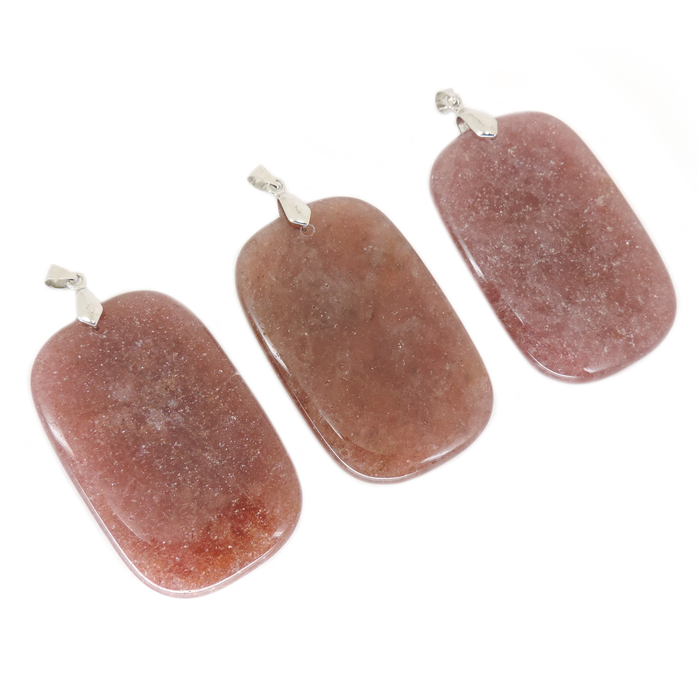 Кулон "Геометрия" клубничный кварц асс.