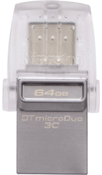 USB Flash карта Kingston DTDUO3C 64GB серебристый