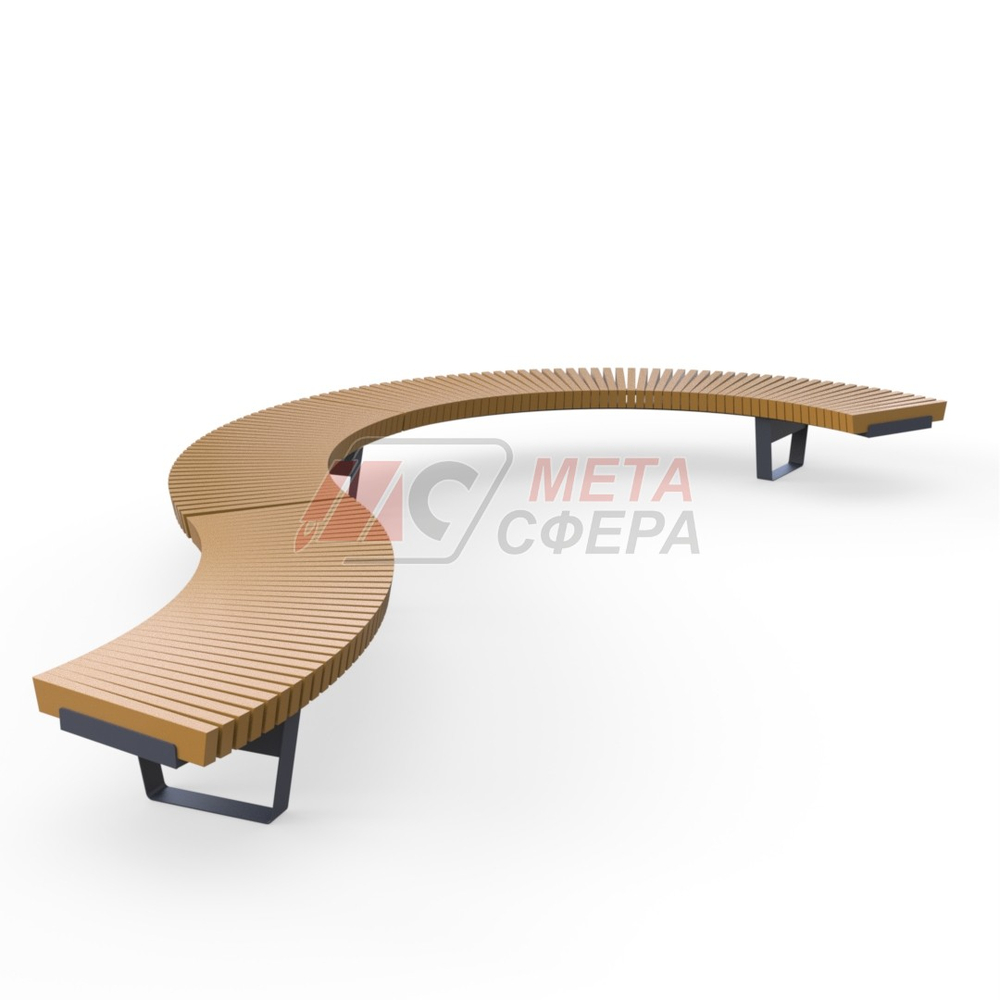 Лавка Rail Road 02 изогнутая