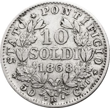 10 сольдо 1868 Ватикан, Папская область