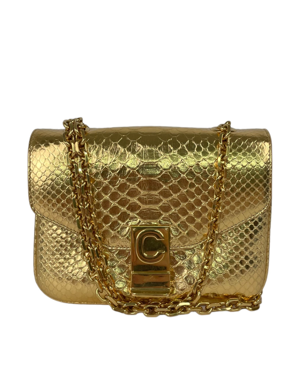 Сумка Celine C bag small in Python Gold
