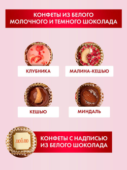 Подарочный набор шоколадных конфет, Я тебя люблю из бельгийского шоколада, открытка в подарок