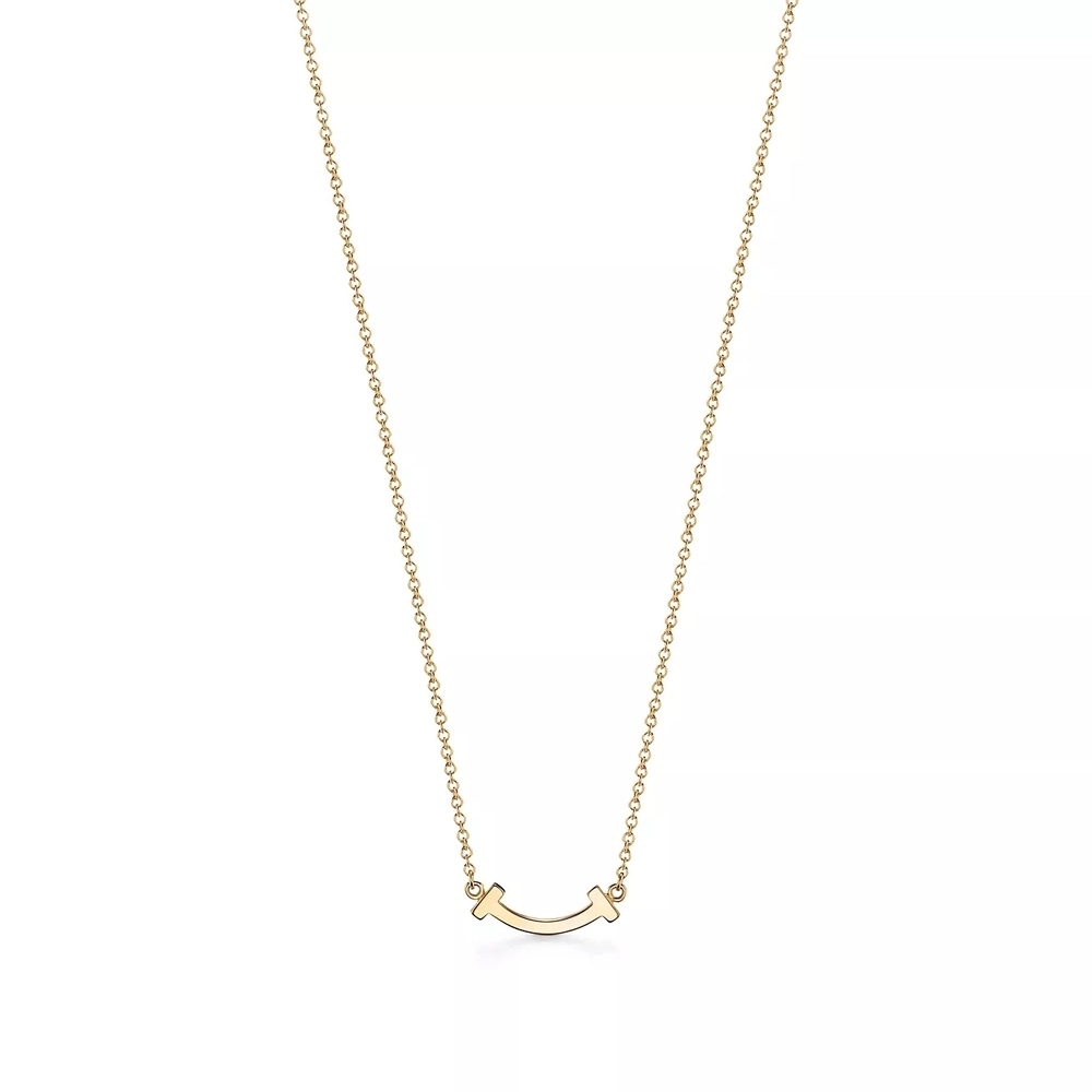 Подвеска из жёлтого золота 18k, Tiffany💙 T - smile mini, В наличии