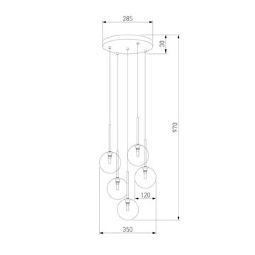 Подвесной светильник 5*G9 a068680 золото/черный 5943 Nilos TK Lighting