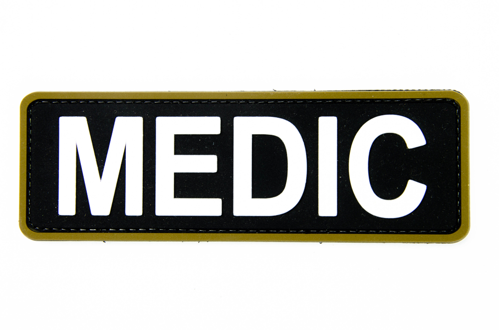 Шеврон Medic PVC 5х15 см. Чёрный