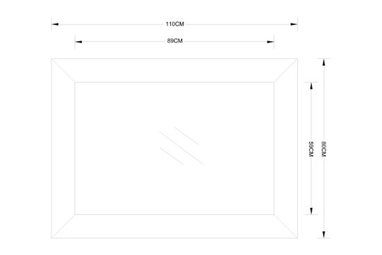 19-OA-8151 Зеркало прямоугольное 80*110см