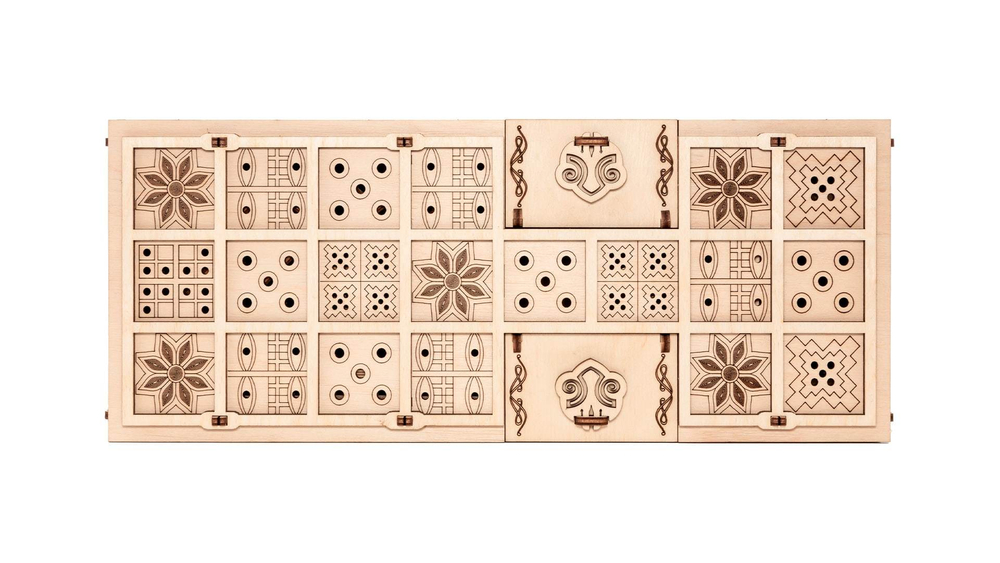 GAMESET - Настольная игра Ура и Сенет от Eco Wood Art (EWA) - Игровой набор с двумя древними настольными играми в одной коробке. Деревянный конструктор