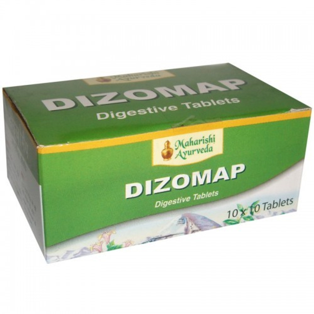 БАД Maharishi Ayurveda Dizomap при расстройстве желудка, изжоге, гастрите, язве, 100 таб