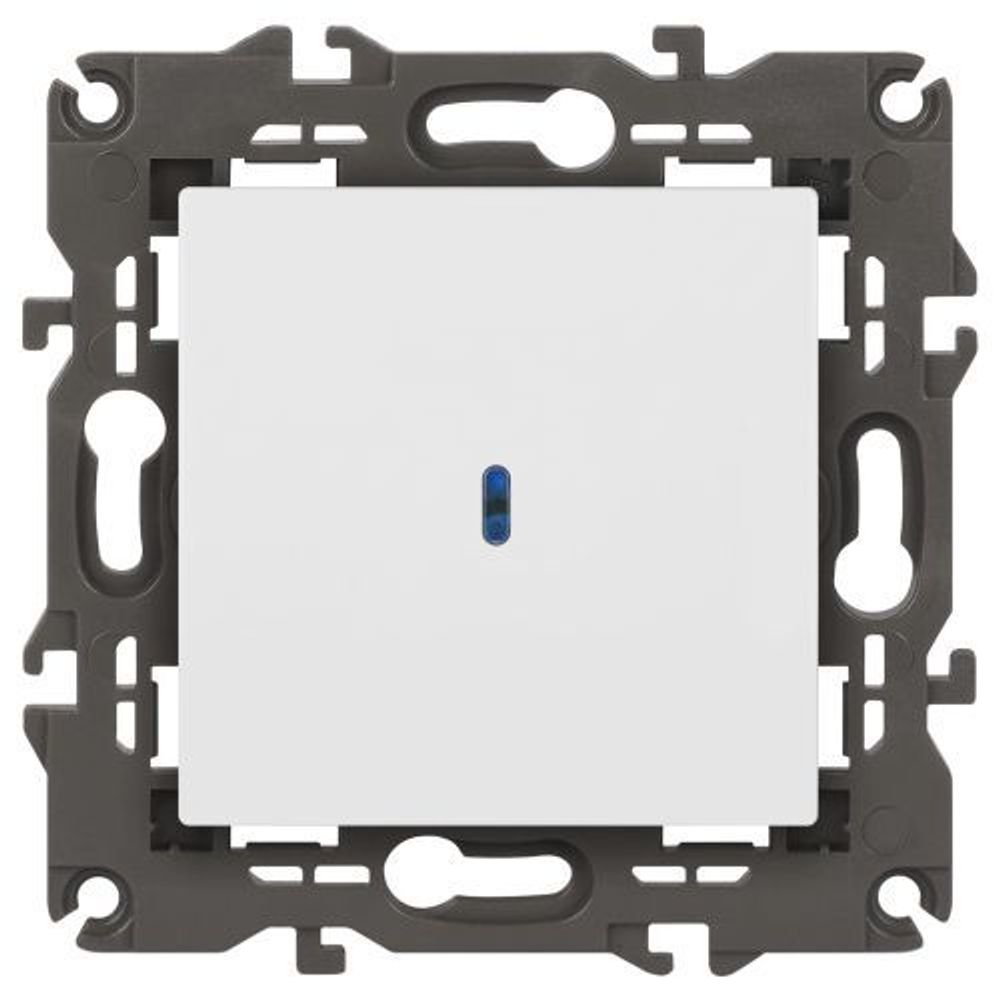 Выключатель 1-кл. СП Elegance 14-1102-01 10А IP20 250В 10AX с подсветкой механизм бел. Эра Б0034215