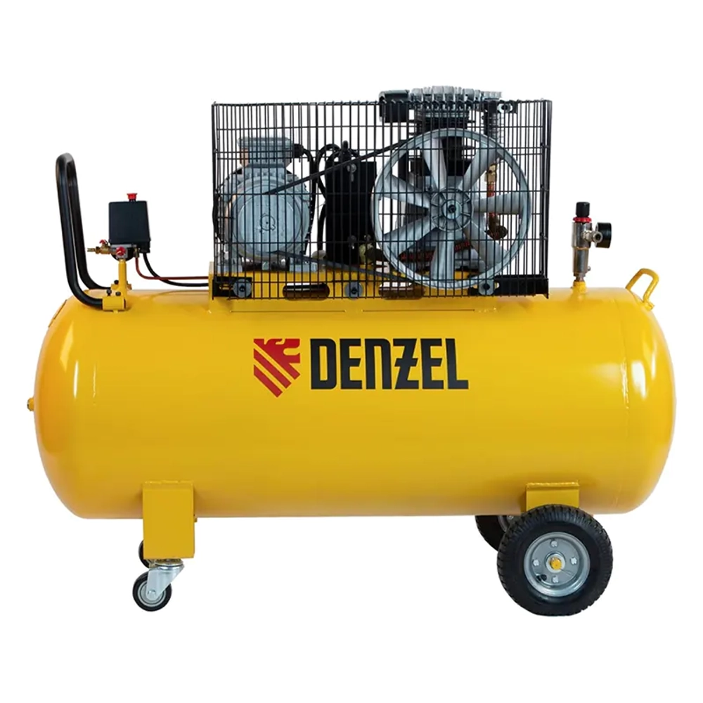DENZEL BCI3000-T/200 компрессор воздушный 3.0 квт, ременный привод, 200 литров, 530 л/мин 58119
