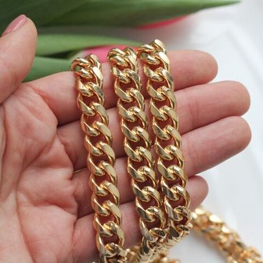 УЦЕНКА!!! Цепочка ширина 11 мм, позолота, 17 см, У209