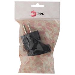 Вилка ЭРА Vx3-B с заземлением угловая 16A черная