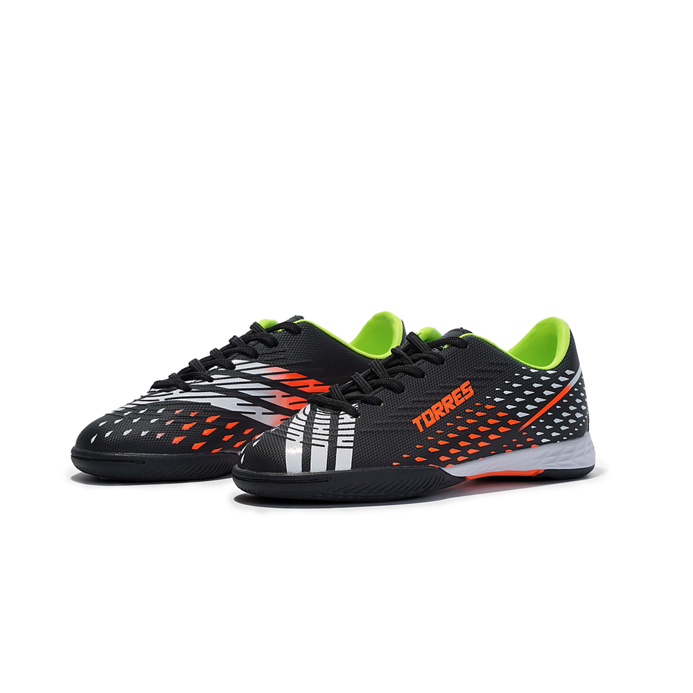 Бутсы зальные детские TORRES RAYO KID, TS134235-124-30, р.30, чёрно-оранжевый