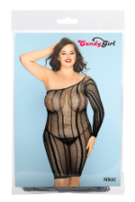 Платье-сетка и стринги Candy Girl Nikki черные 2XL