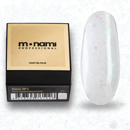 Monami Smart Polar Gel - Гель моделирующий с частицами Юки 02, 15 гр