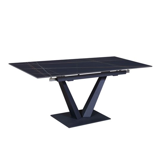 Стол раскладной Малибу (120+30+30), керамика матовая Black Gold