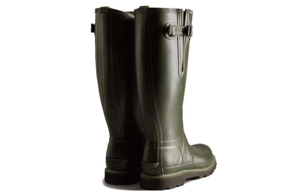 HUNTER Thermal Waterproof Abrasion Resistant Cushioning Rain Boots Men"s Dark Green
