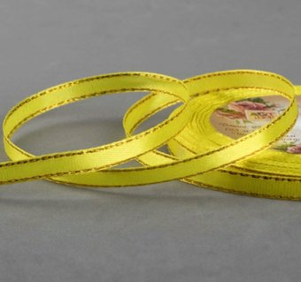 Лента атласная Золотые нити 6 мм 23 м желтая
